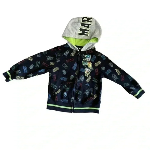 Marvel zip up jacket & hood. Thor captain America Hulk Ironman SZ 5 - Picture 2 of 10